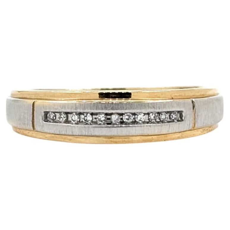 Diamantring aus 14k zweifarbigem Gold