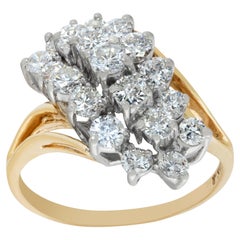 Diamond Ring in 14k White and Yellow Gold