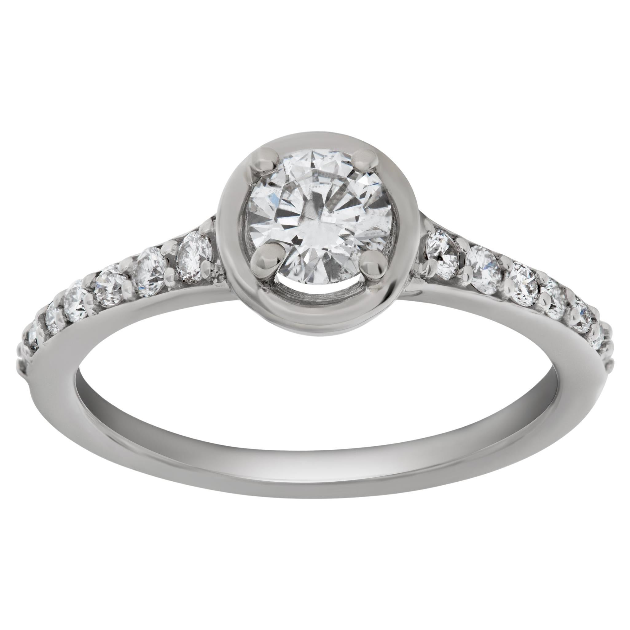 Diamond Ring in 14k White Gold. 0.75 Carats in Diamonds For Sale