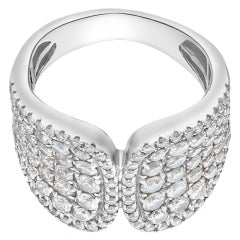 Bague en or blanc 14 carats avec plus de 1,50 carats de diamants taille brillant rond G-H