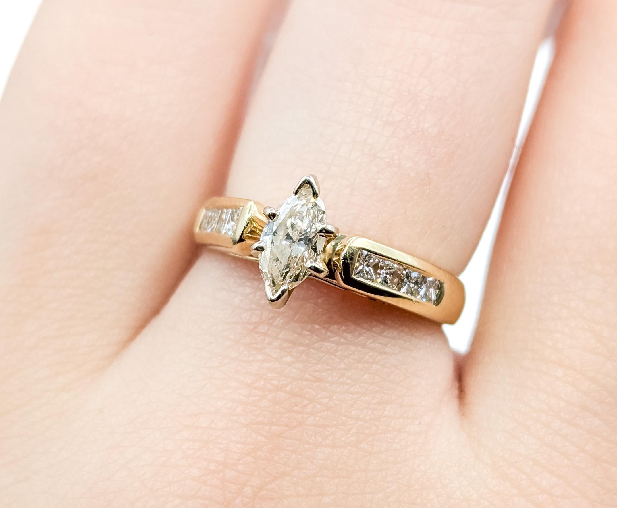 Bague en or jaune 14k avec diamant Excellent état - En vente à Bloomington, MN