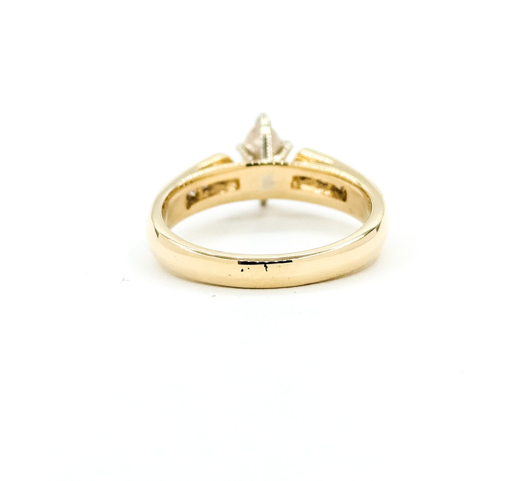 Bague en or jaune 14k avec diamant en vente 2