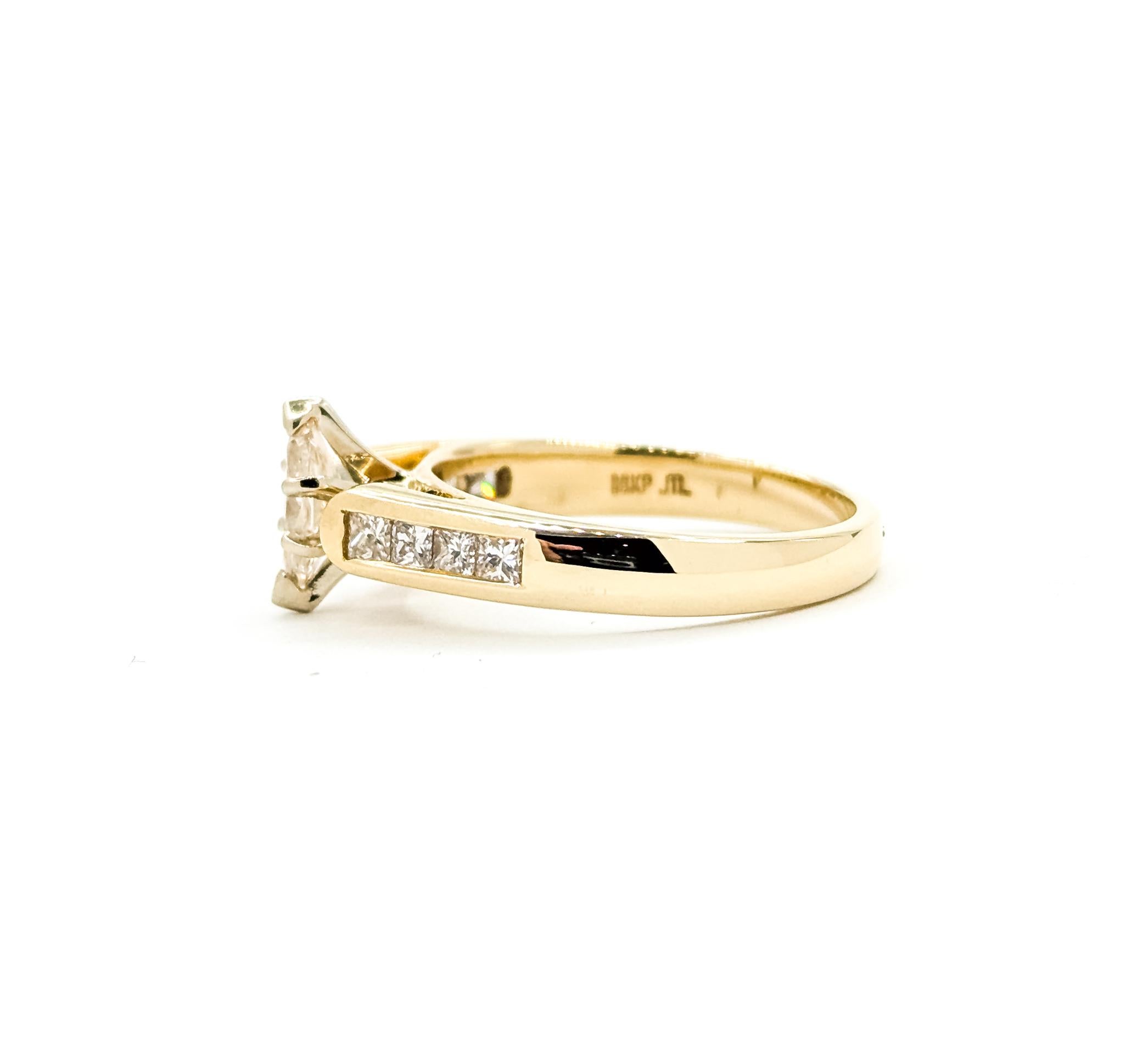 Bague en or jaune 14k avec diamant en vente 3