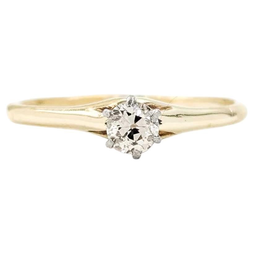Anello con diamante in oro giallo 14k