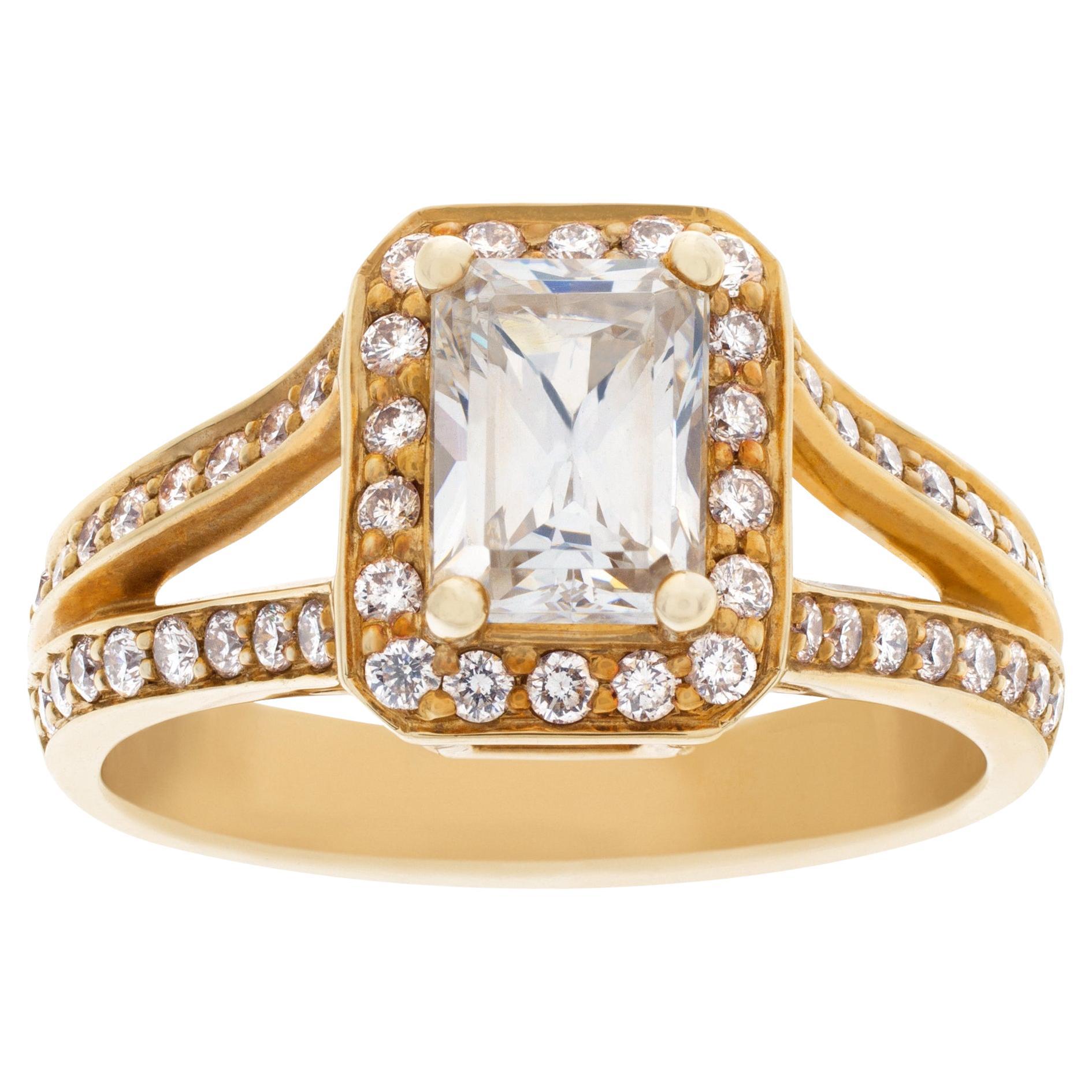 Diamond Ring in 14k Yellow Gold Setting, 0.64 Cts in Diamonds For Sale