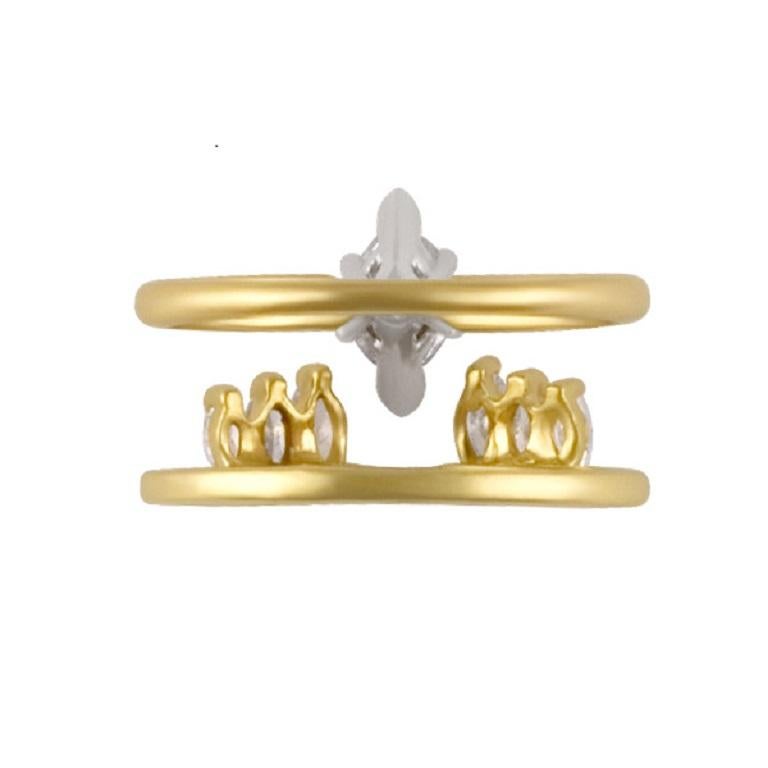 Bague en or jaune 14 carats avec un diamant marquise de 0,50 carat de couleur G et de pureté SI-1 Excellent état - En vente à Surfside, FL