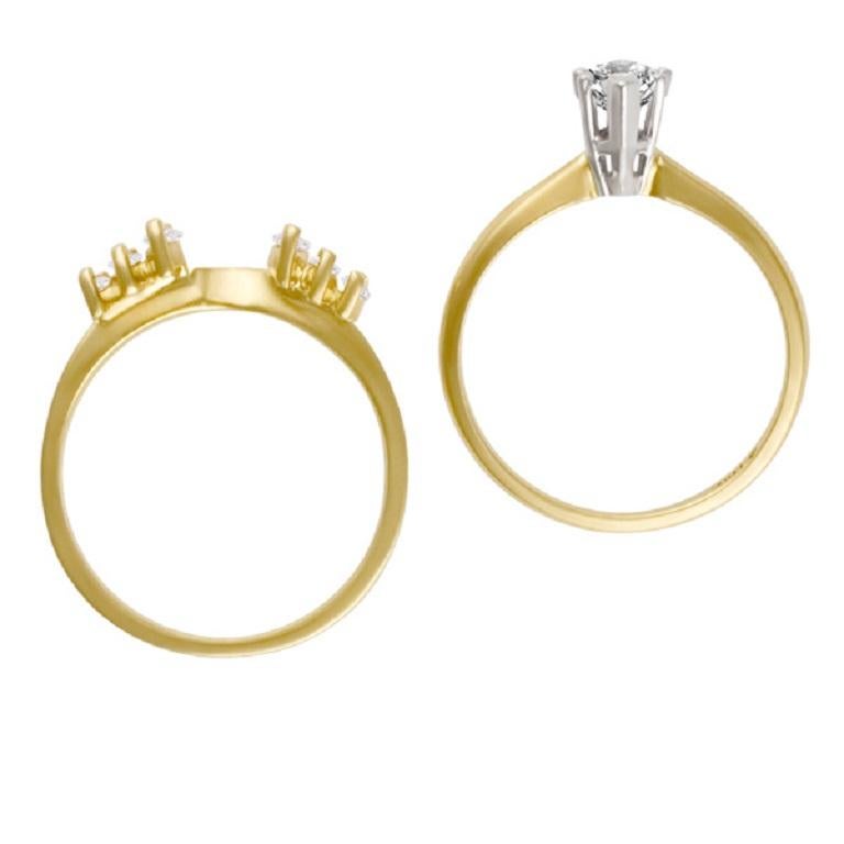Bague en or jaune 14 carats avec un diamant marquise de 0,50 carat de couleur G et de pureté SI-1 Pour femmes en vente