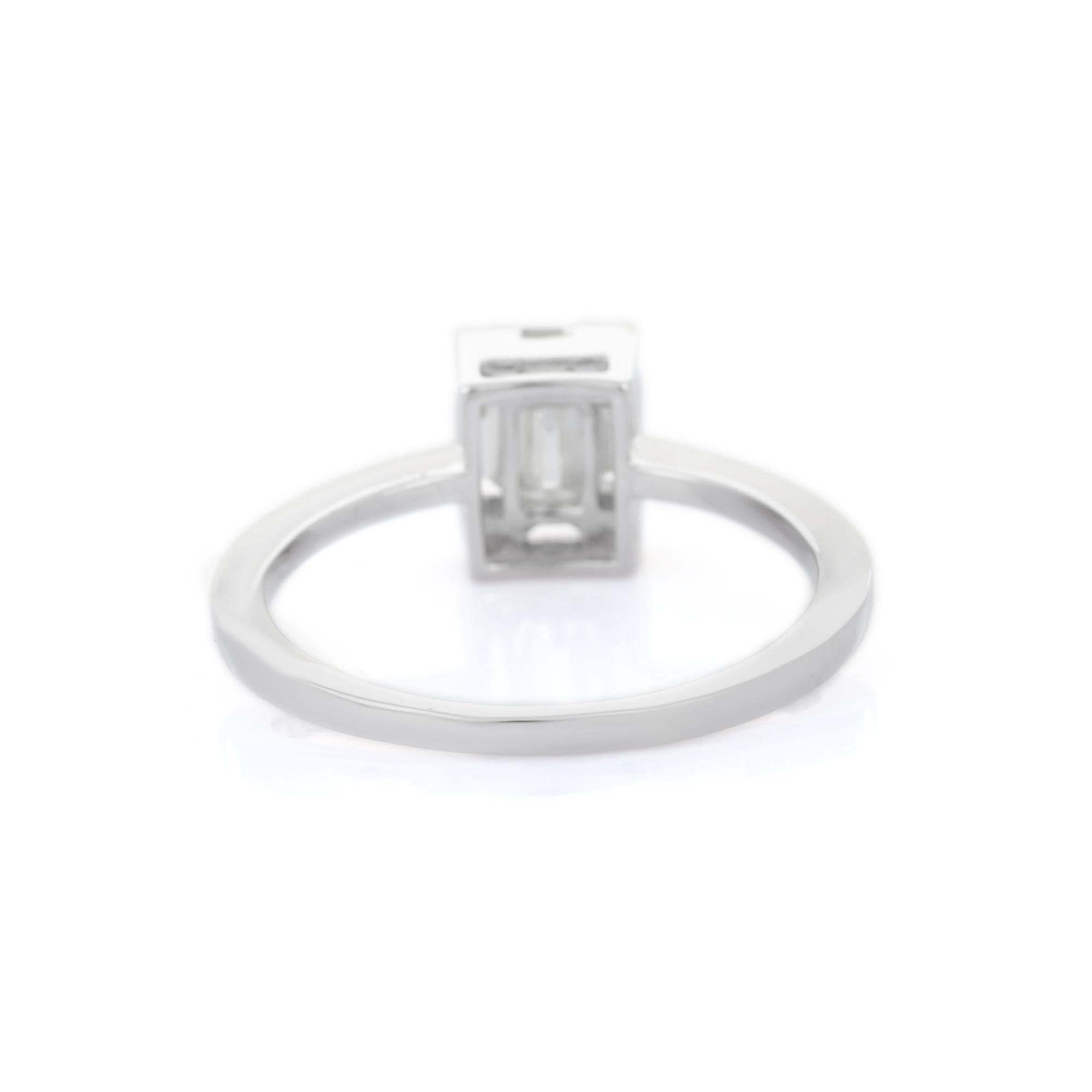 Im Angebot: Diamant-Cluster- Solitär-Ring aus 18 Karat Weißgold mit Diamant  () 6