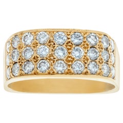 Vintage Diamond Ring in 18k 1 Carat in G-H Color, VS-SI Clarity Round Pave Diamonds
