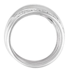 Diamond Ring in 18k White Gold, Crossover Style, 2.10 Carats in Diamonds