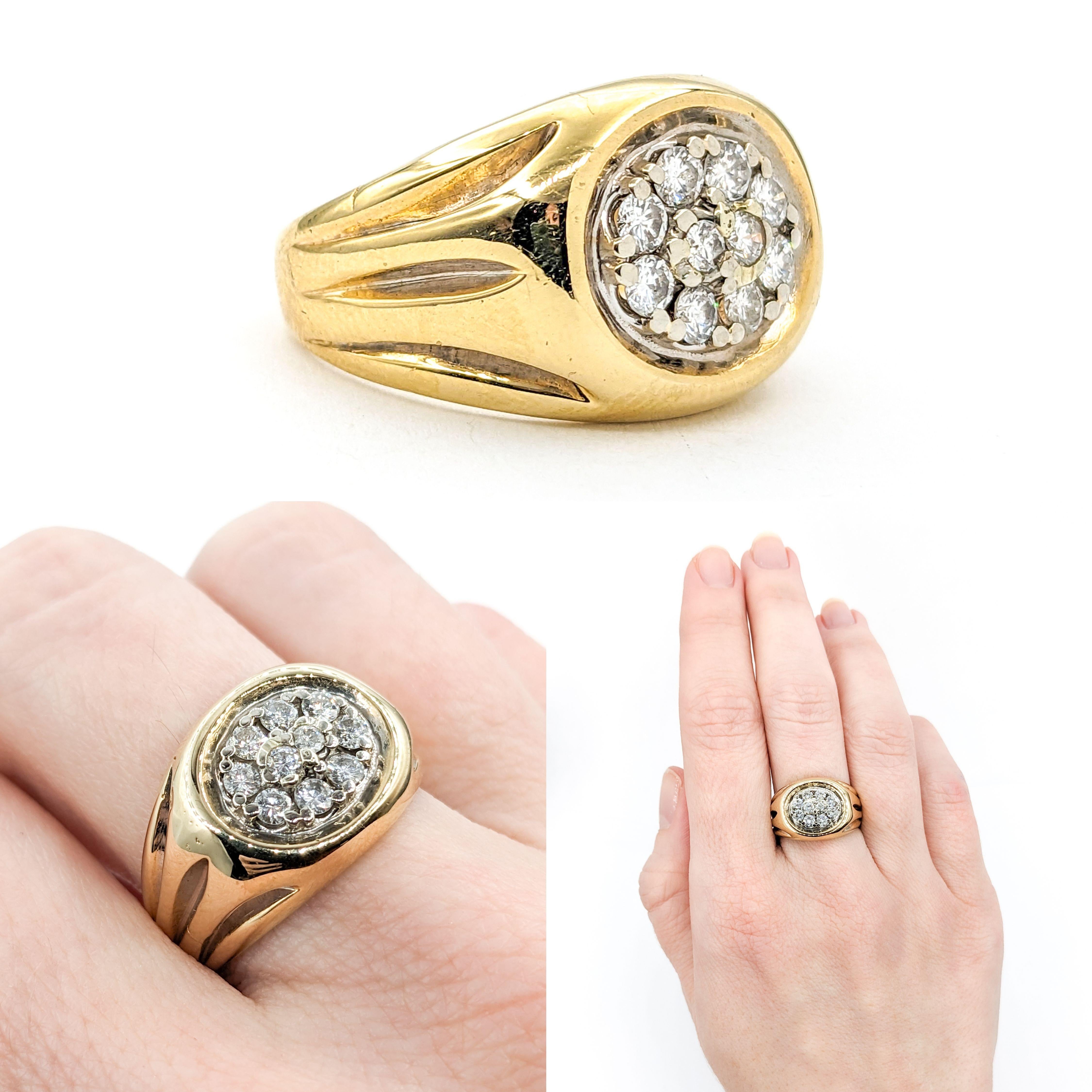 Modern Diamond Ring In Yellow Gold For Sale