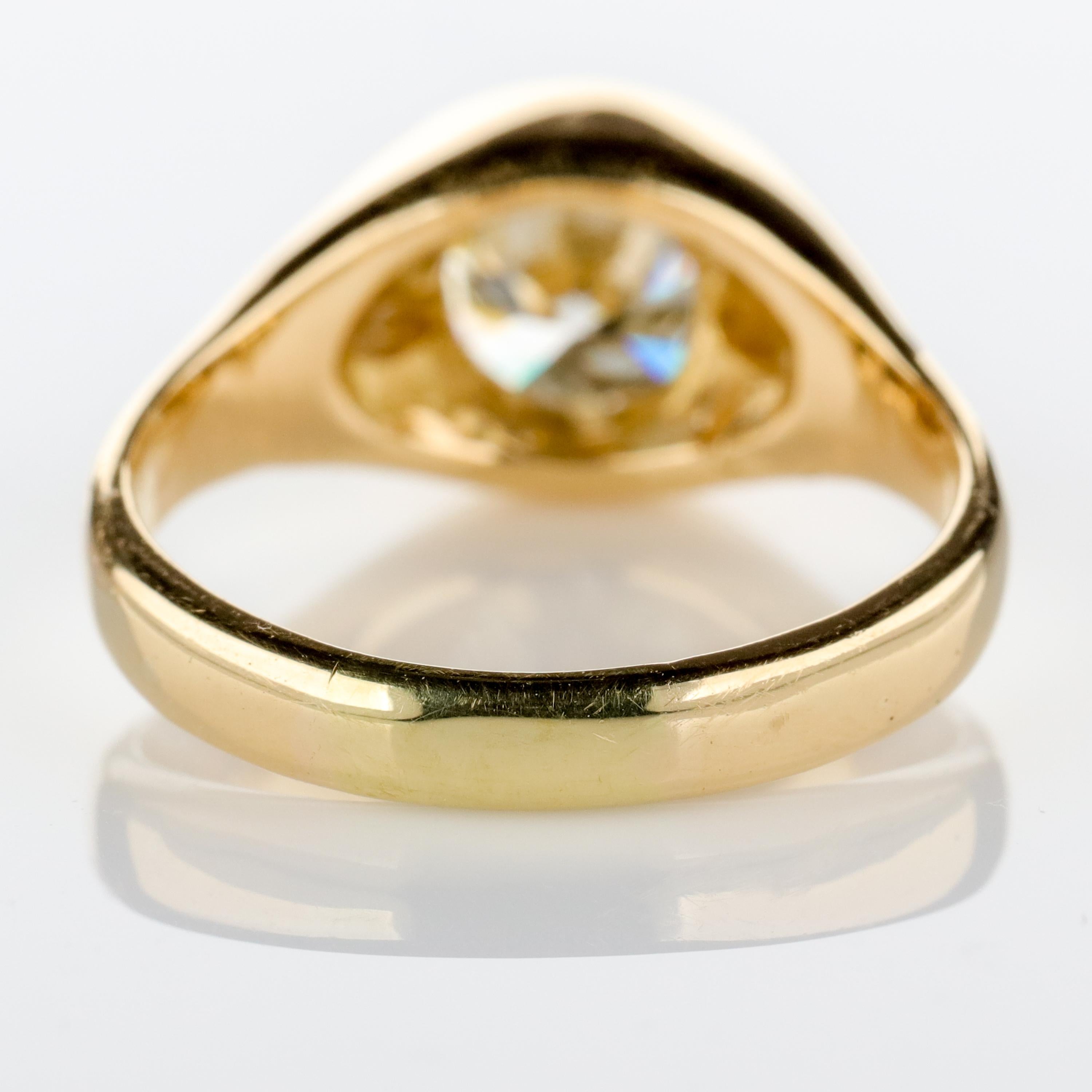 Diamantring Herren 2 Karat Europäischer Schliff Midcentury Schlank, kraftvoll 1