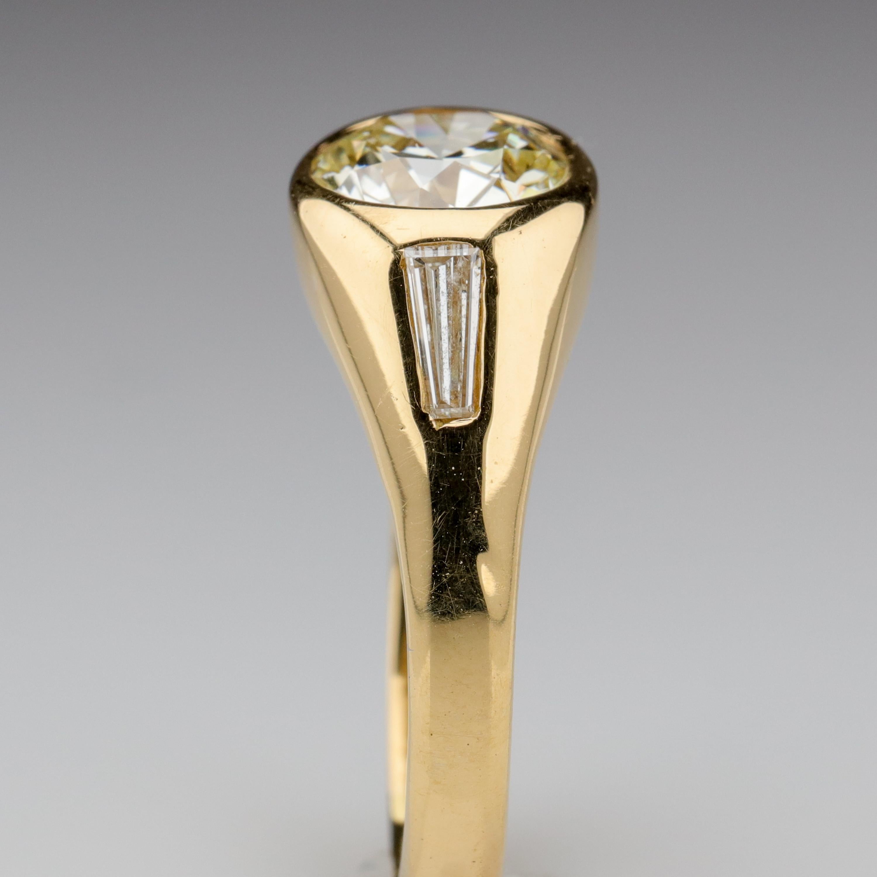Diamantring Herren 2 Karat Europäischer Schliff Midcentury Schlank, kraftvoll 4