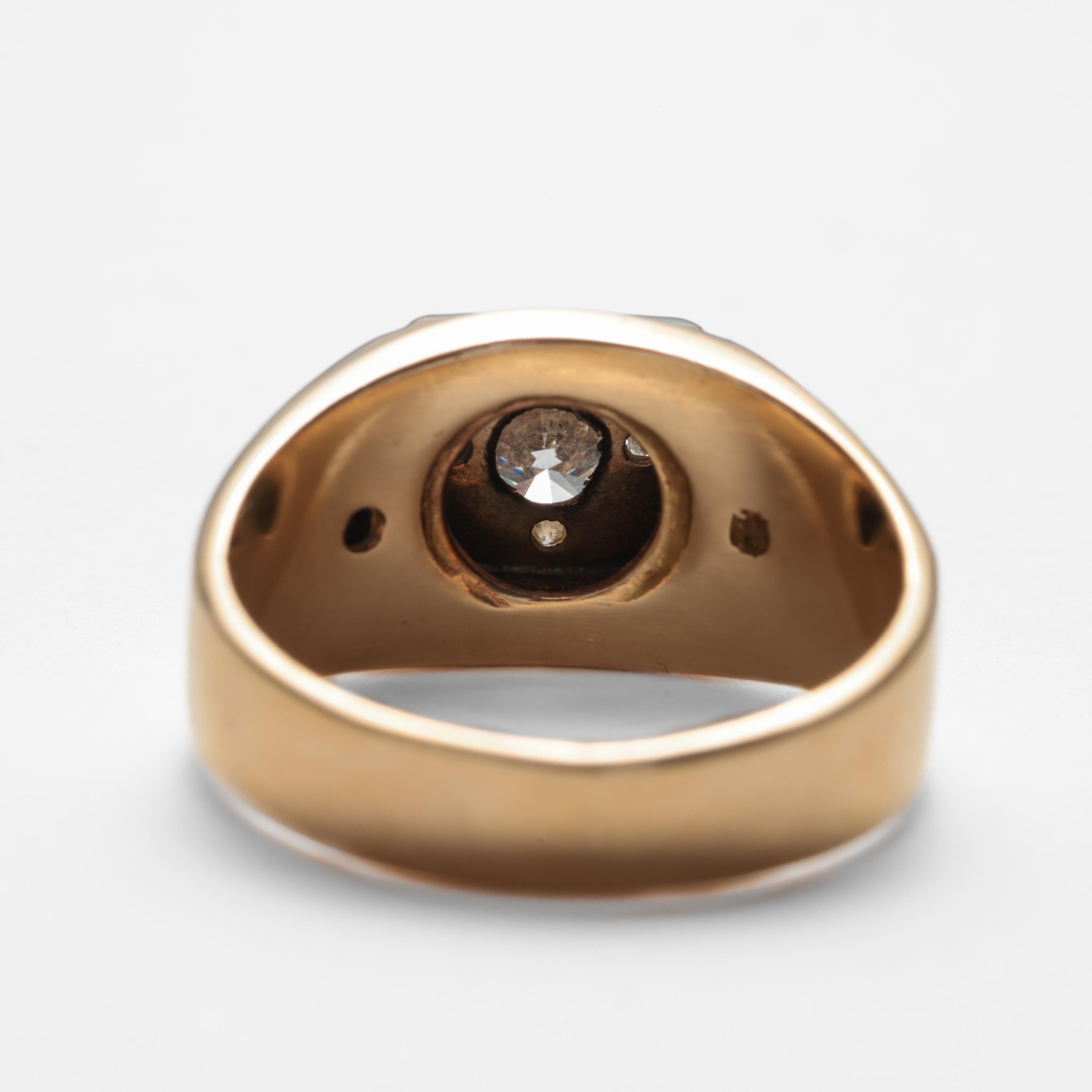 Taille brillant Bague en diamant, Homme Midcentury Classic 1,22 carats en vente
