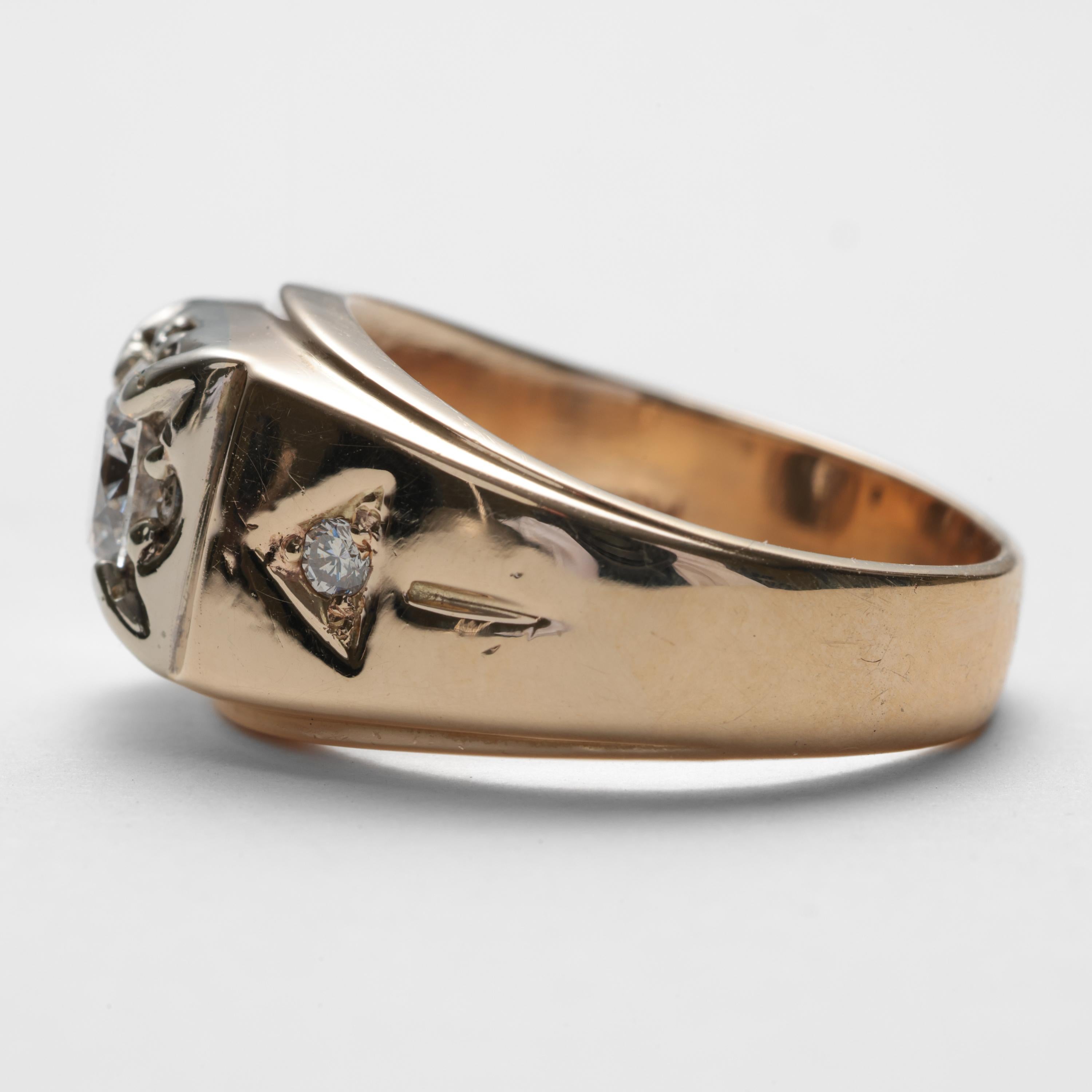 Bague en diamant, Homme Midcentury Classic 1,22 carats Unisexe en vente