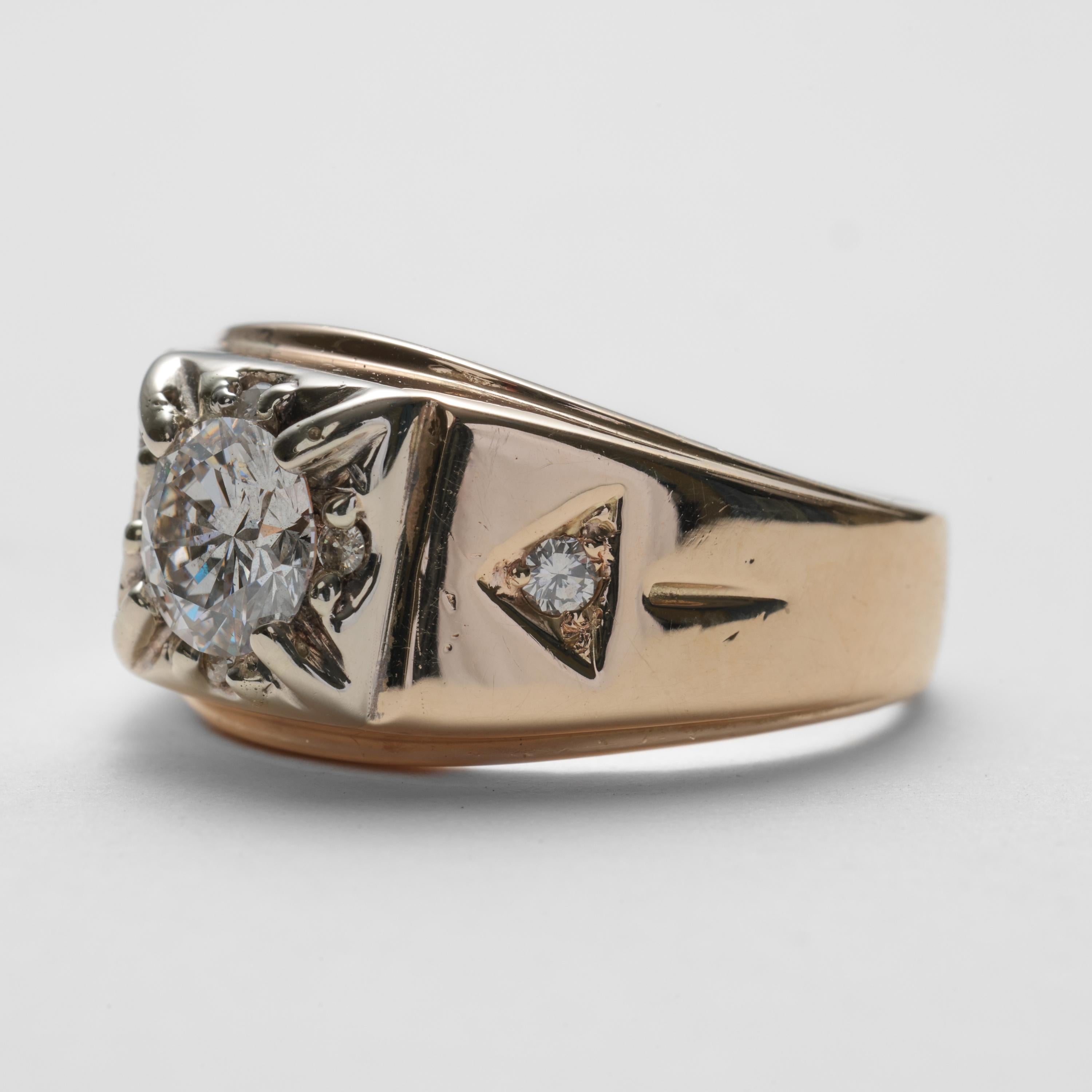 Bague en diamant, Homme Midcentury Classic 1,22 carats en vente 1