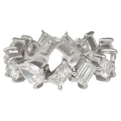 Diamond Ring Multi Shape Emerald Cut White Gold Eternity Ring Wedding Band