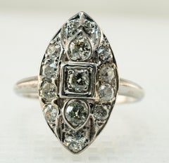 Diamond Ring Palladium Old Mine Art Deco Vintage .88 TDW
