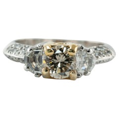 Retro Diamond Ring Platinum Band 1.68 TDW by Hearts on Fire