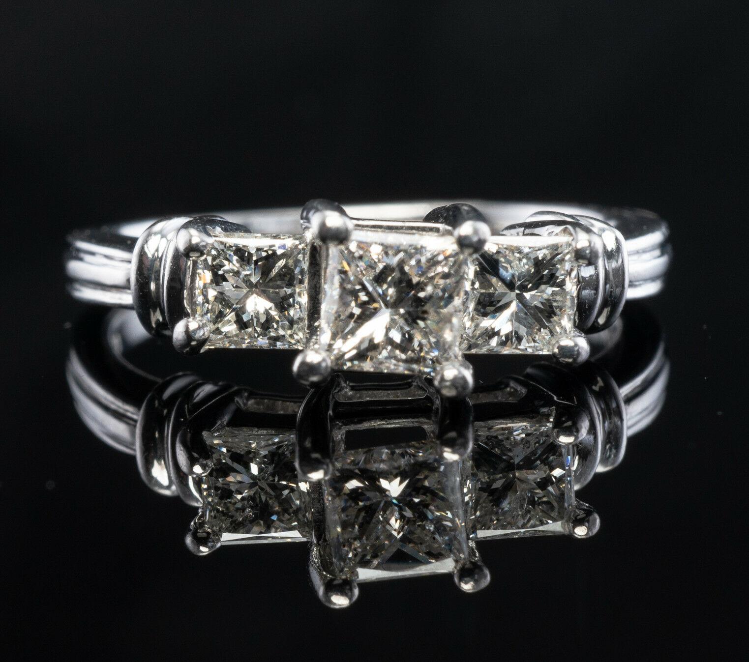 Diamond Ring Platinum Band .89 TDW Engagement ZAI For Sale 5