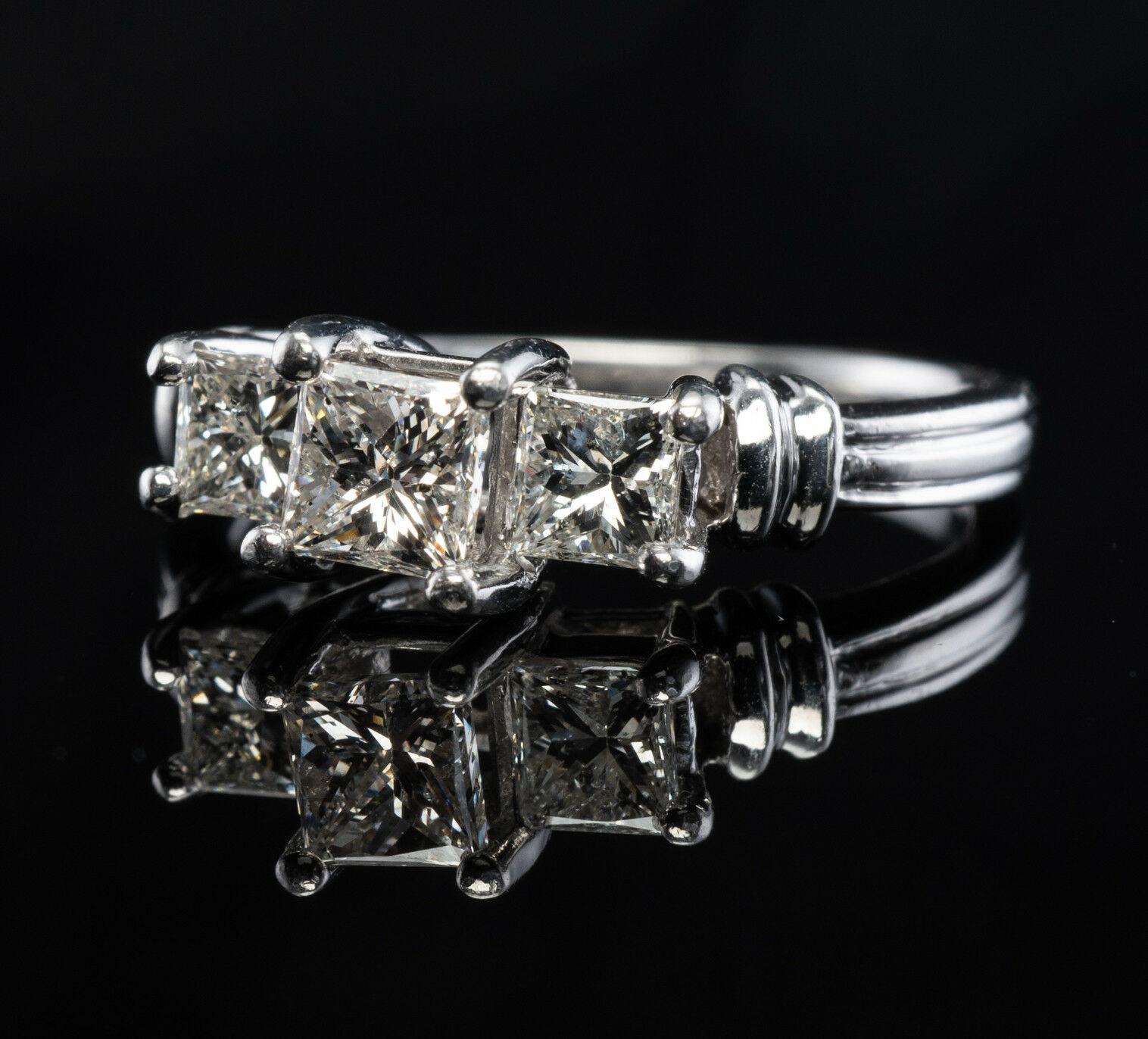 Diamond Ring Platinum Band .89 TDW Engagement ZAI For Sale 6