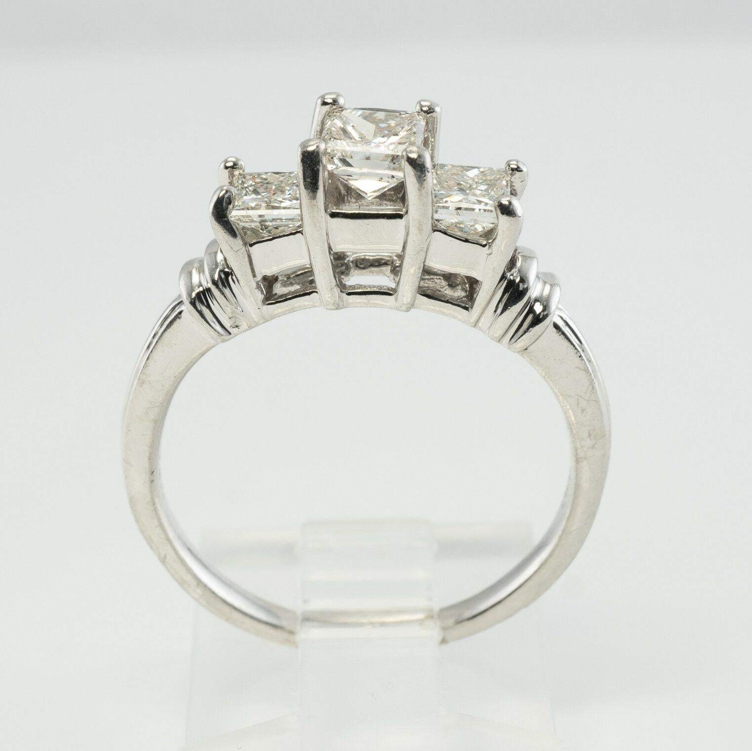 Diamond Ring Platinum Band .89 TDW Engagement ZAI For Sale 2