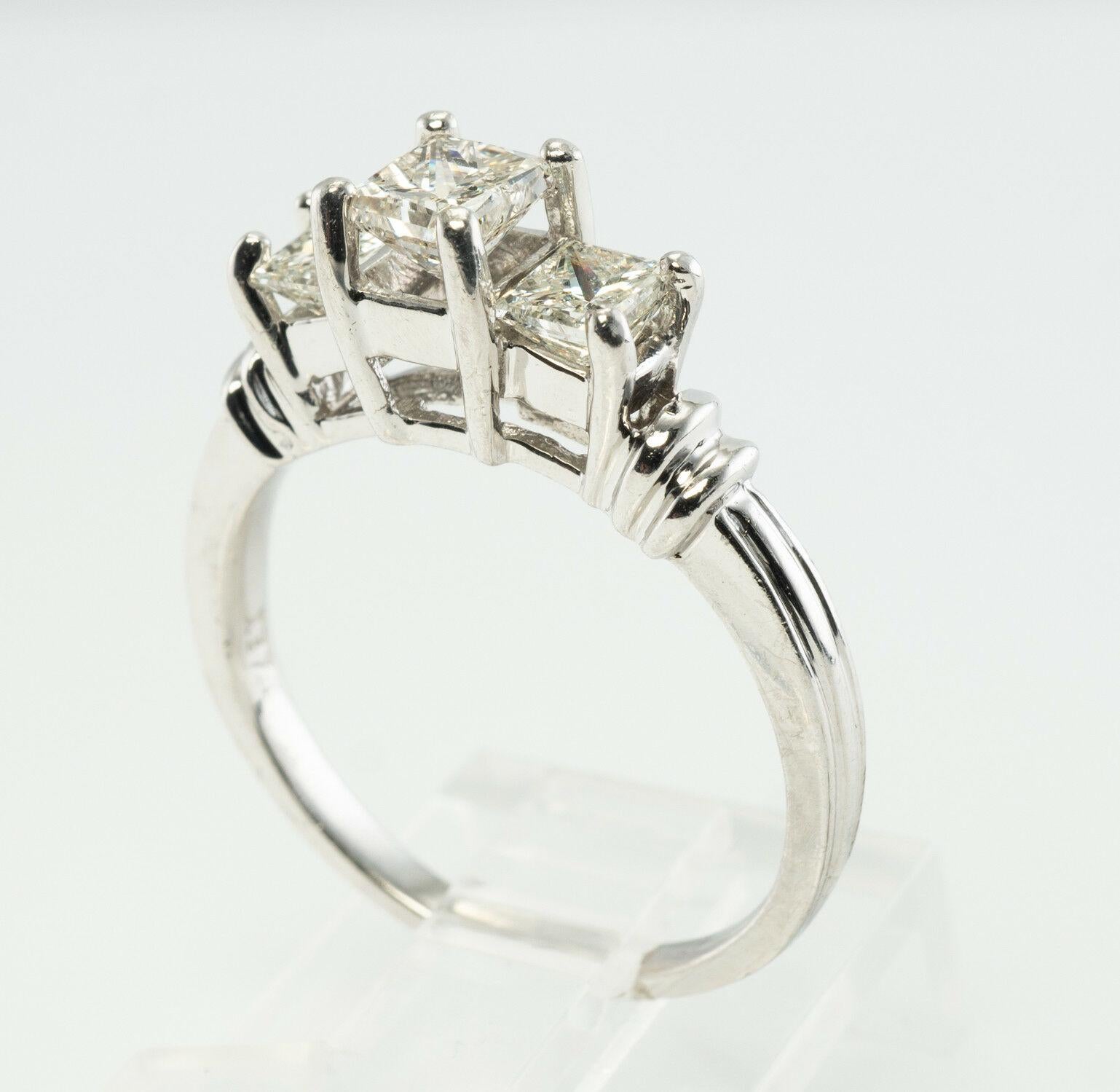 Diamond Ring Platinum Band .89 TDW Engagement ZAI For Sale 3