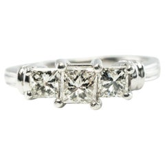 Diamond Ring Platinum Band .89 TDW Engagement ZAI