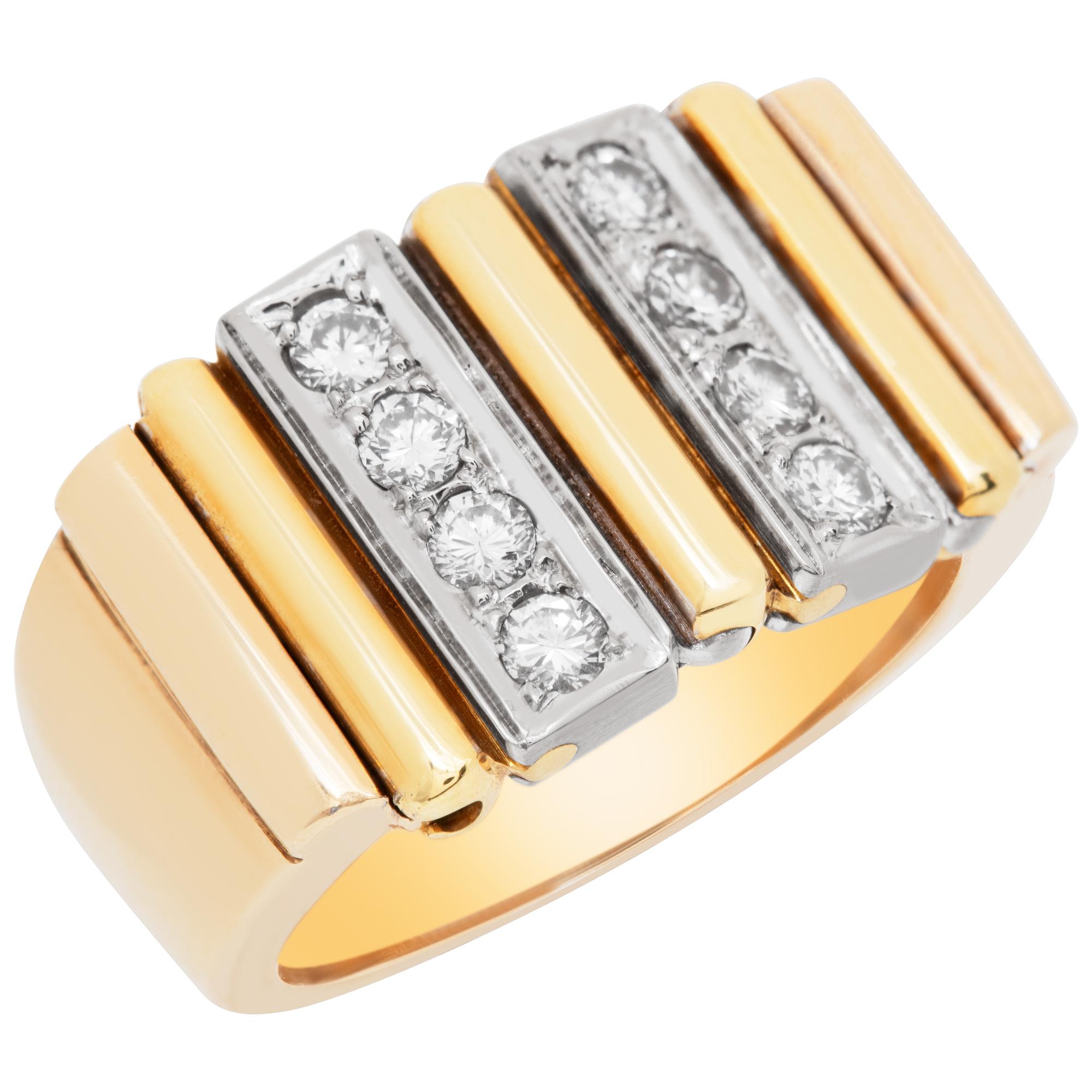 Diamantring in 14 K Gelb- und Weißgold gefasst, insgesamt ca. 0,35 Karat im Zustand „Hervorragend“ in Surfside, FL