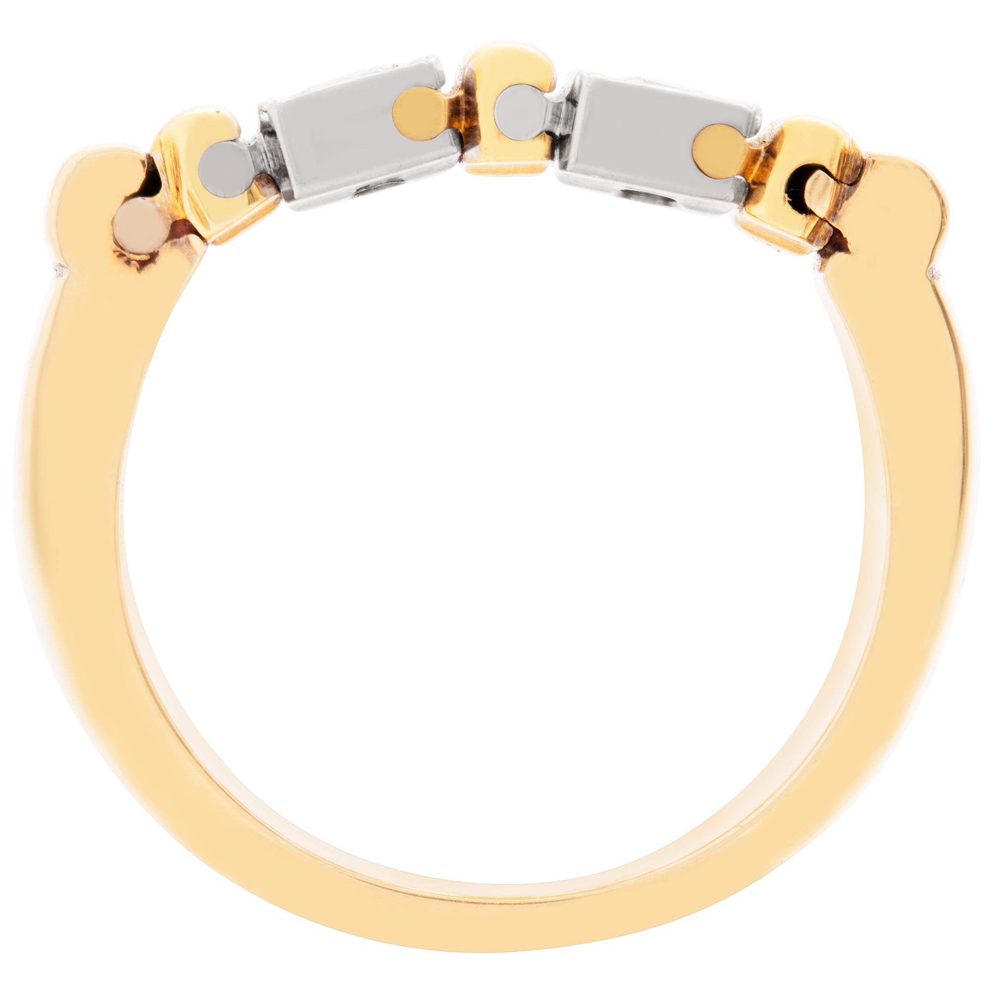 Diamantring in 14 K Gelb- und Weißgold gefasst, insgesamt ca. 0,35 Karat Herren