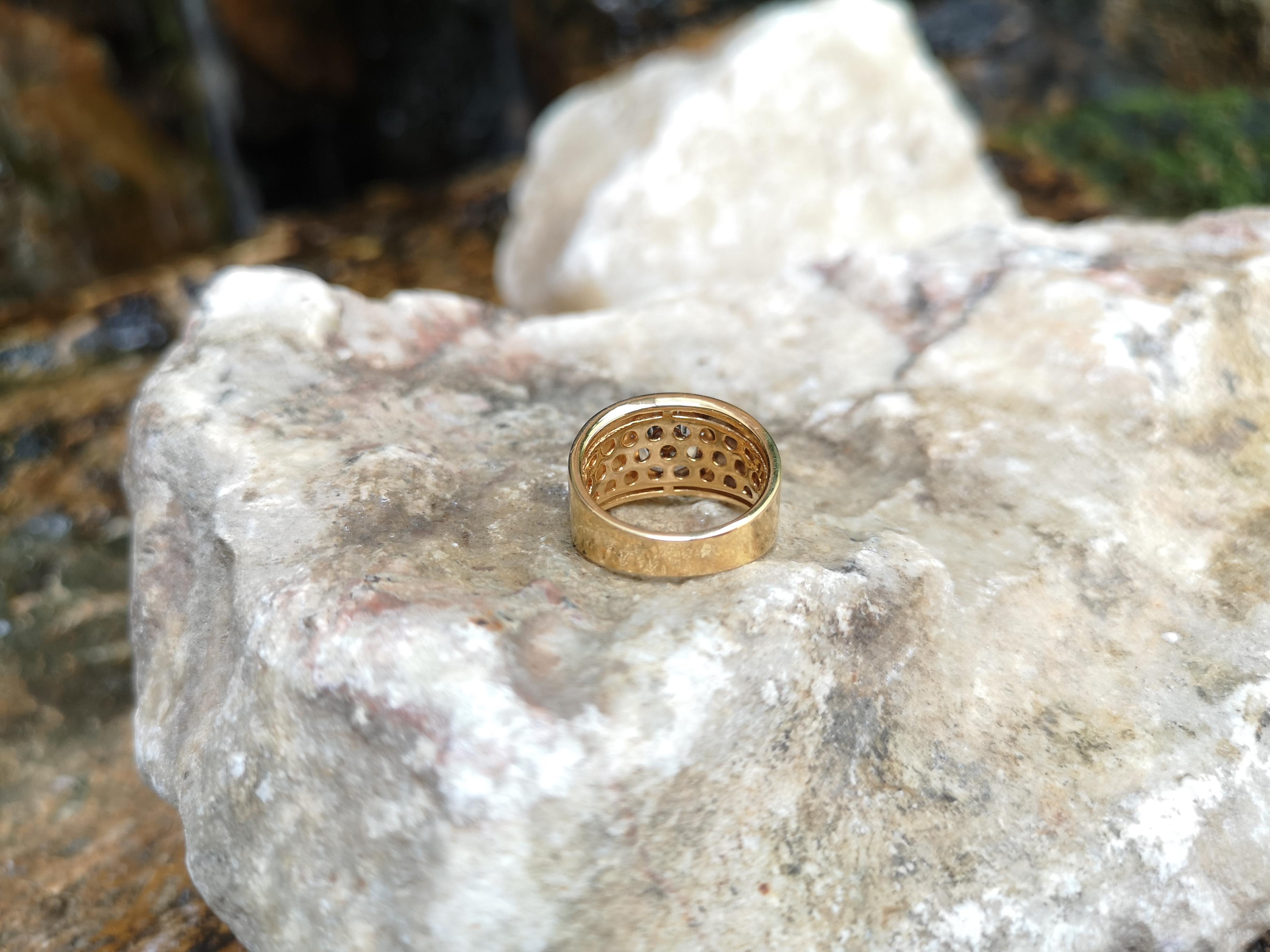 da uomo o donna Anello con diamanti incastonati in oro 18 carati in vendita