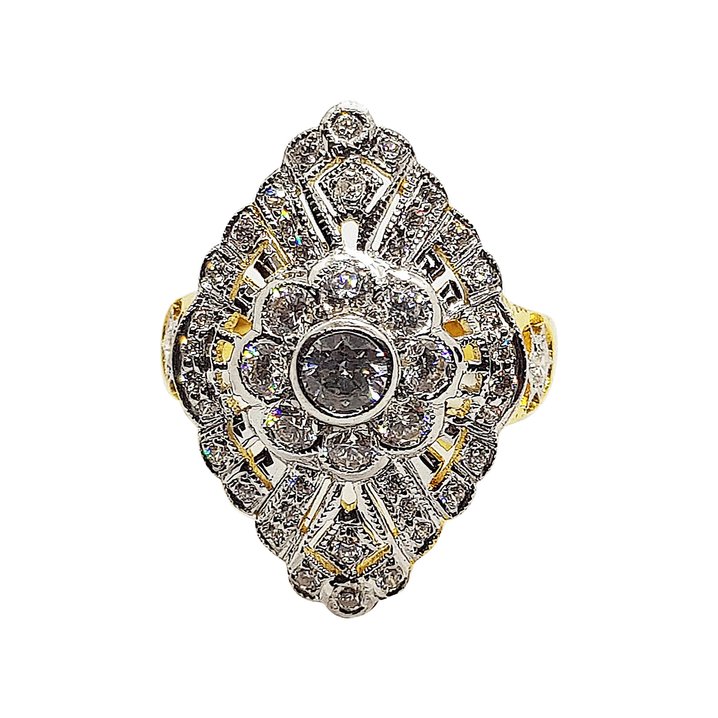 Diamond Ring Set in 18 Karat Gold Settings