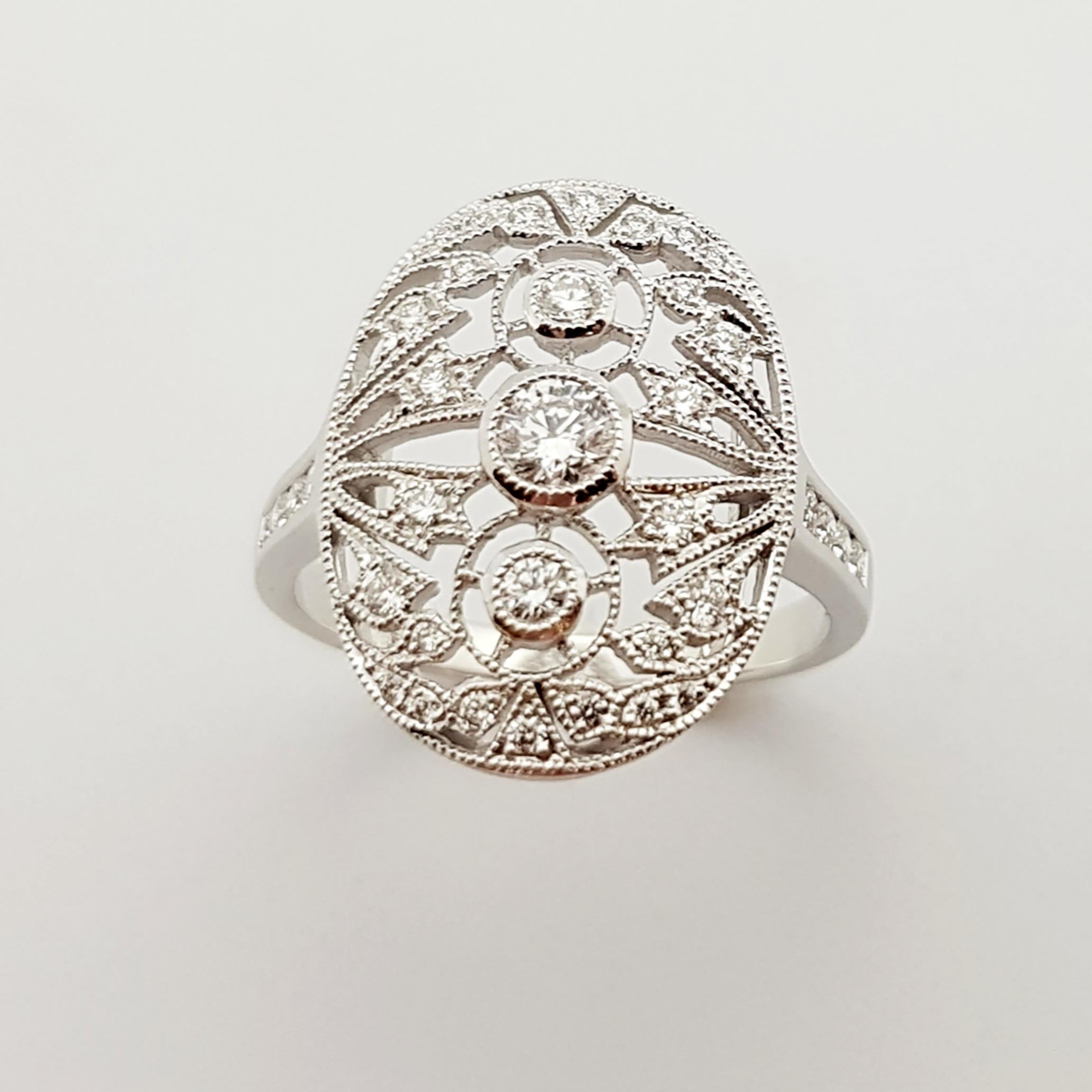 Bague en or blanc 18 carats sertie d'un diamant en vente 5