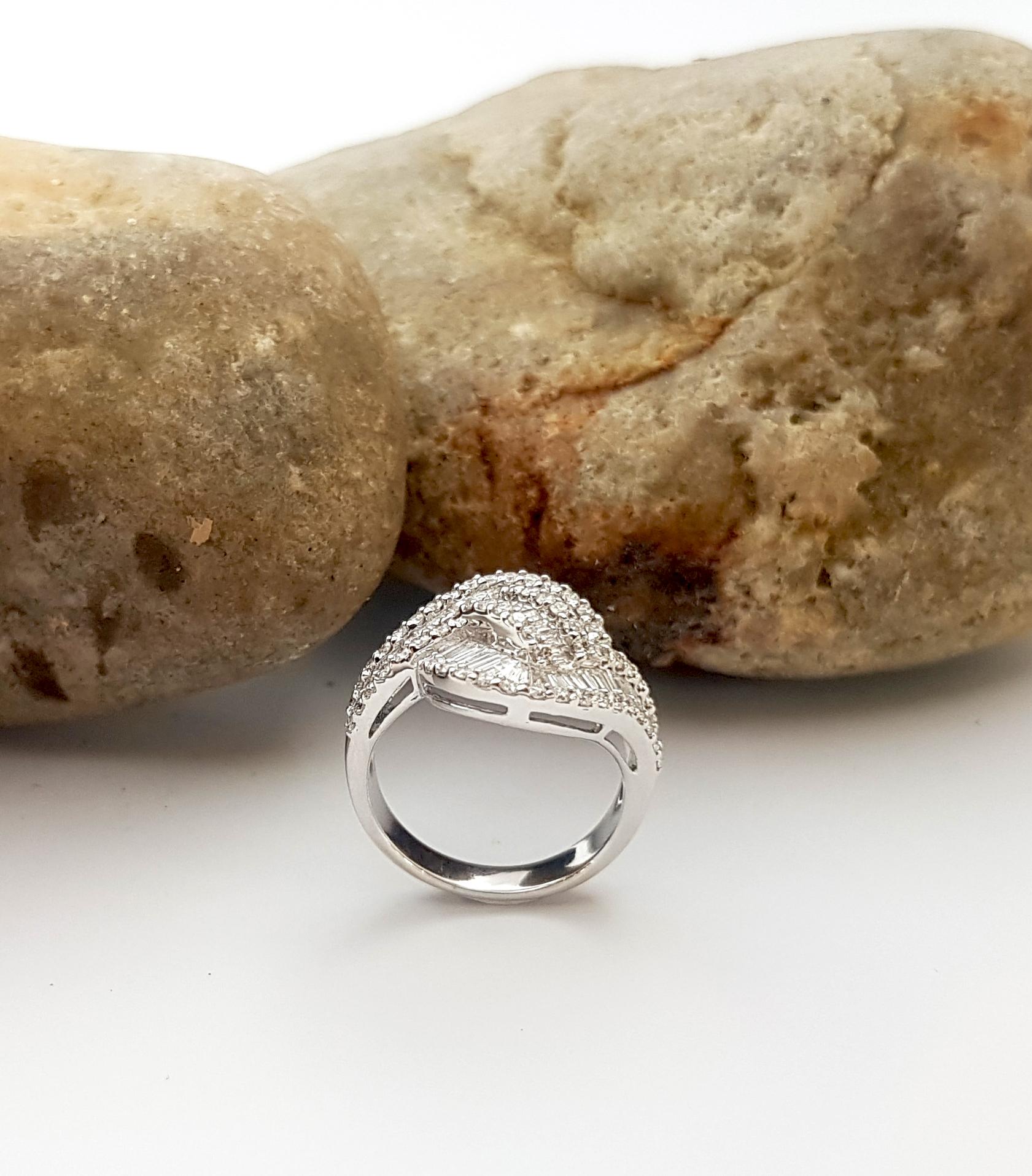Diamond Ring set in 18 Karat White Gold Settings For Sale 5