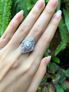 Diamond Ring Set in 18 Karat White Gold Settings
