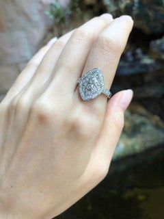 Diamond Ring Set in 18 Karat White Gold Settings