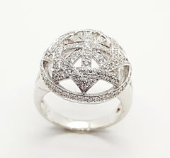 Diamond Ring Set in 18 Karat White Gold Settings