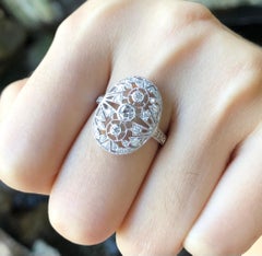 Diamond Ring Set in 18 Karat White Gold Settings