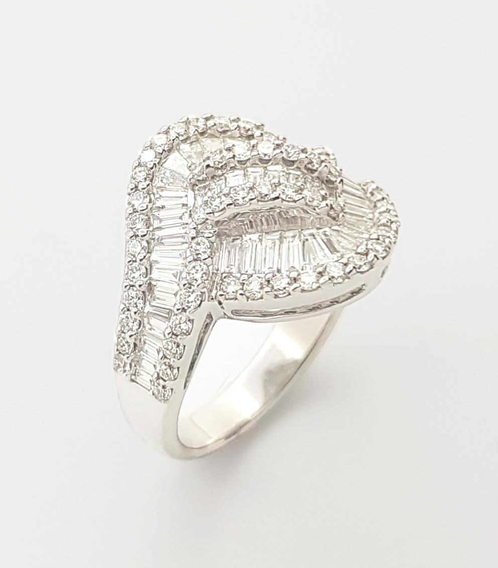 Diamond Ring set in 18 Karat White Gold Settings For Sale 2