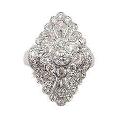 Diamond Ring Set in 18 Karat White Gold Settings