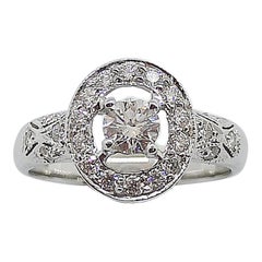 Diamond Ring Set in 18 Karat White Gold Settings