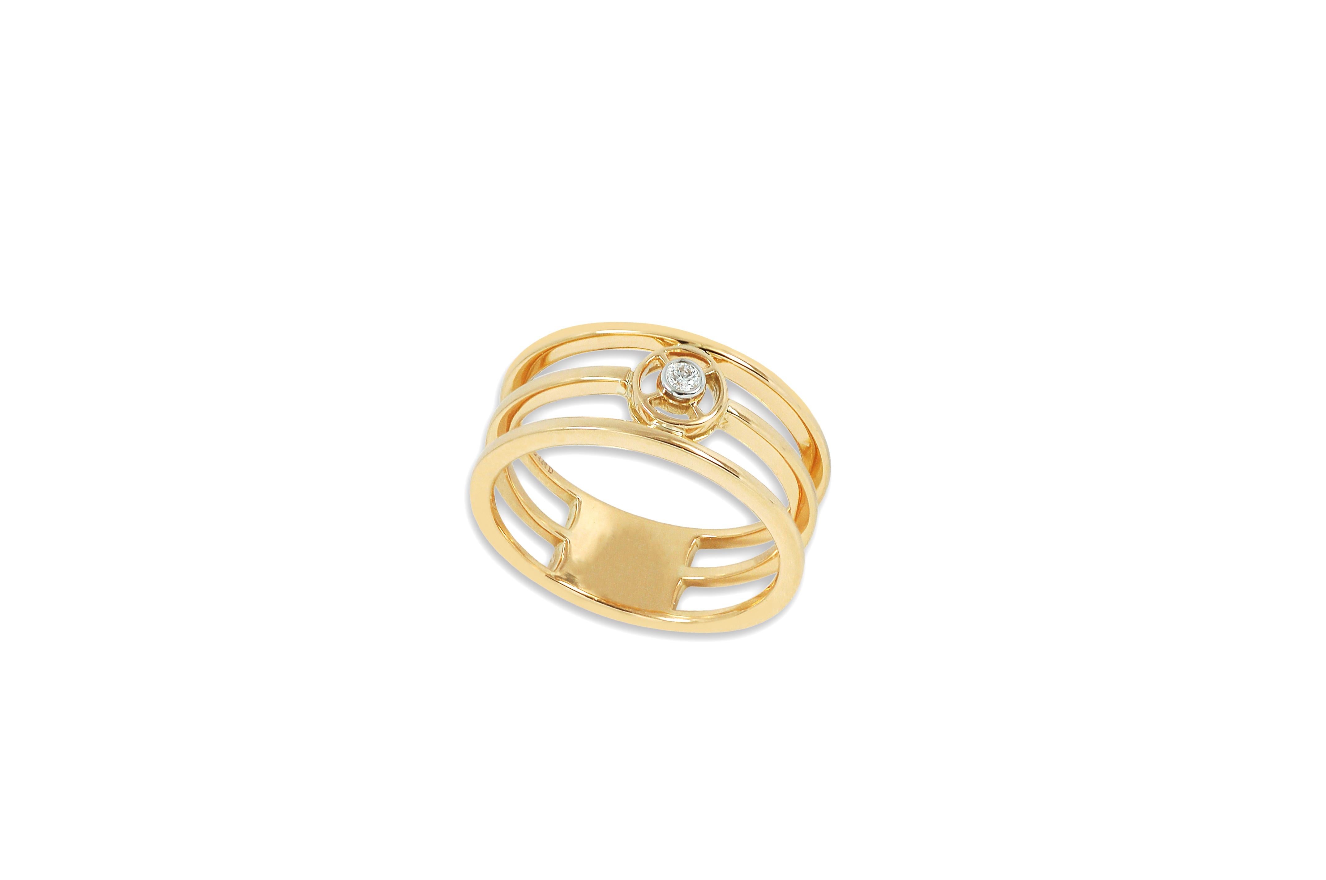 Diamond 0.025 carat Ring set in 18K Gold Settings

Width:  1.9 cm
Length:  0.8 cm


The TWIST Reflection is inspired by several abstract artist and heavily by Hilma Af Klint's works. The creative forces behind Kavant & Sharart were drawn by the