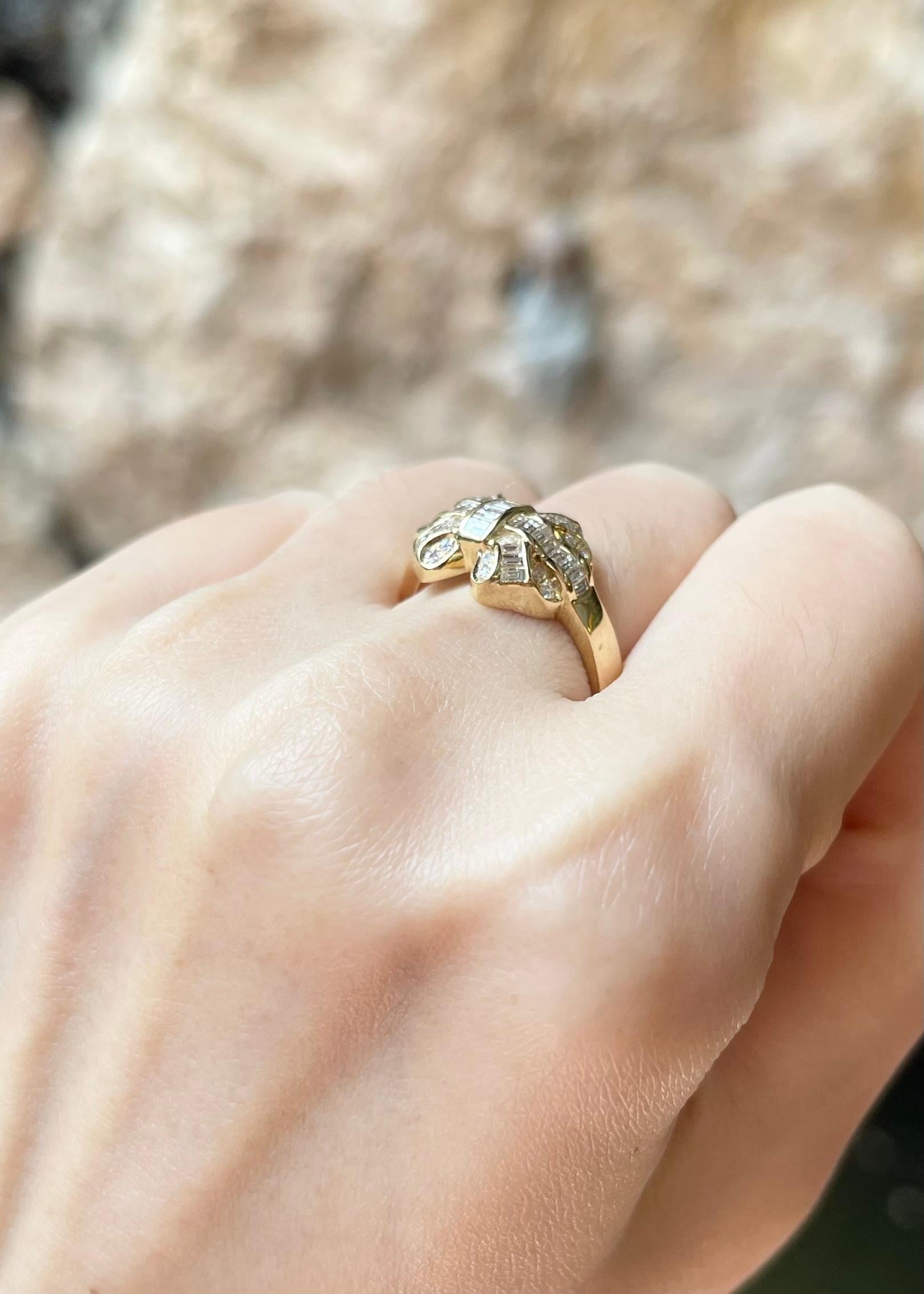 Diamantring in 18K Goldfassung Damen im Angebot