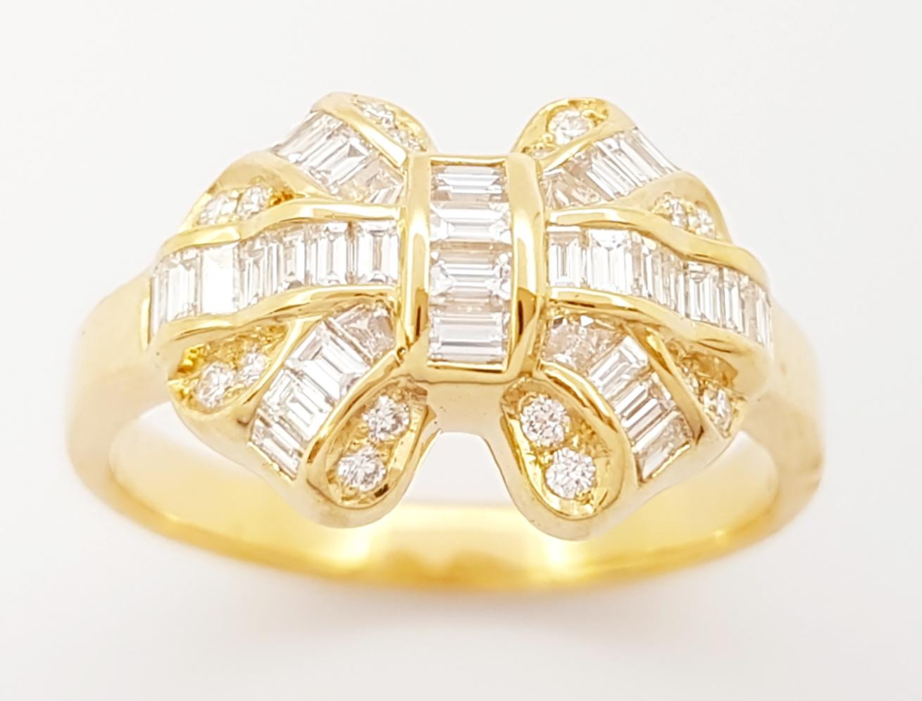 Diamantring in 18K Goldfassung im Angebot 2