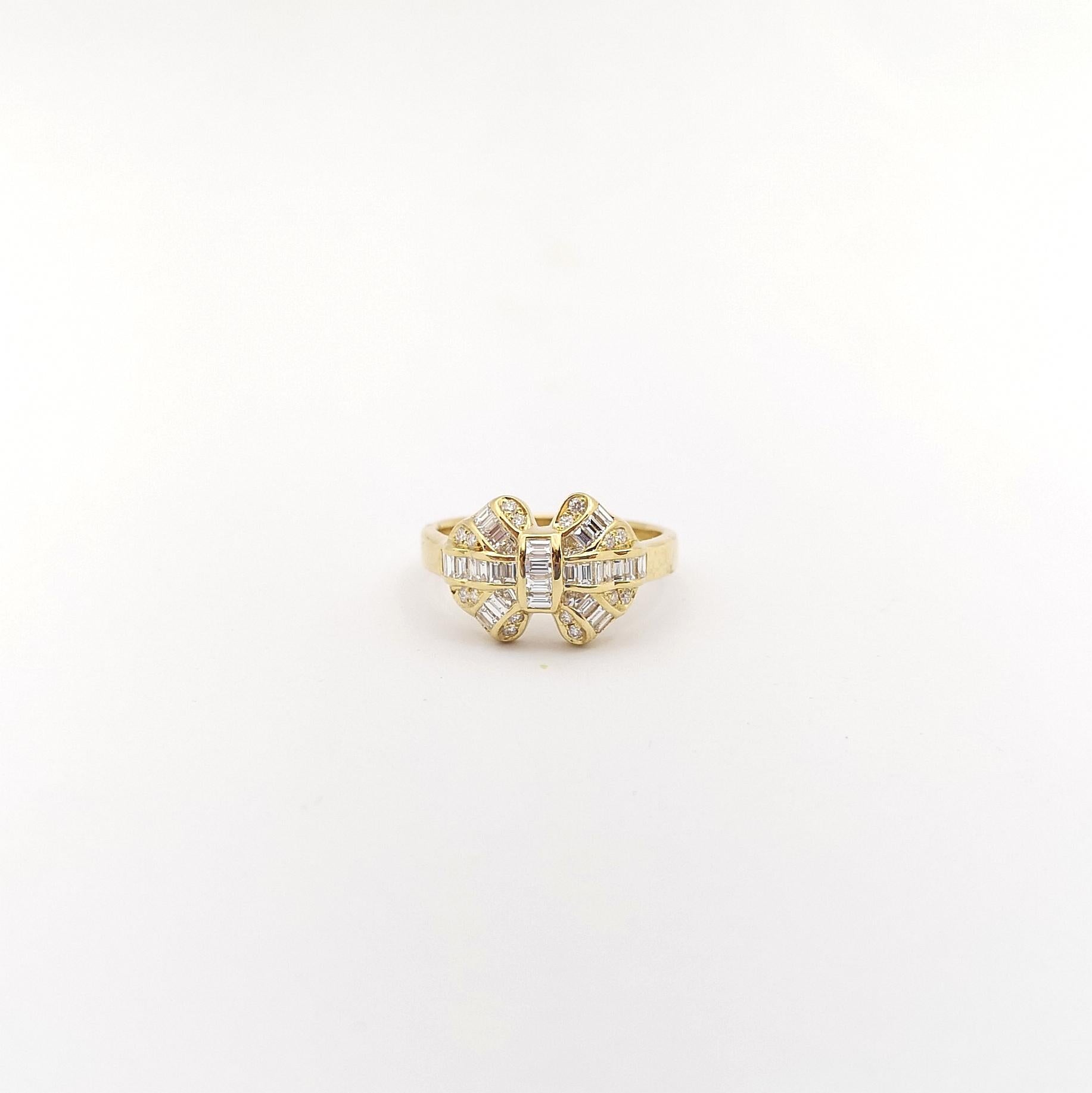 Diamantring in 18K Goldfassung im Angebot 3