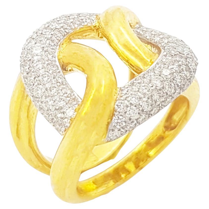 Diamond Ring set in 18K Gold Settings For Sale