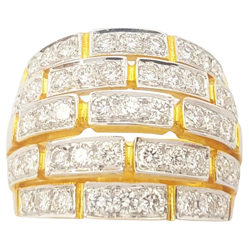 Diamond Ring set in 18K Gold Settings For Sale
