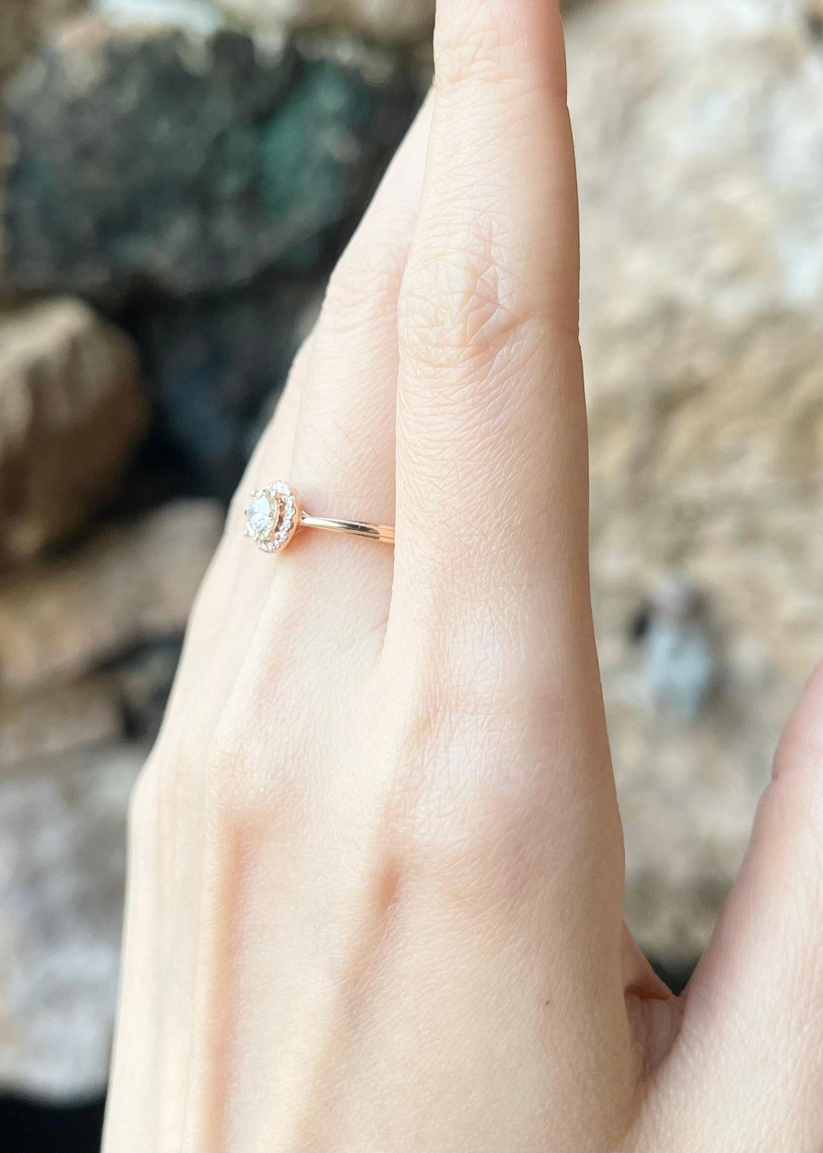 Anello con diamante incastonato in oro rosa 18 carati In condizioni Nuovo in vendita a Bangkok, TH