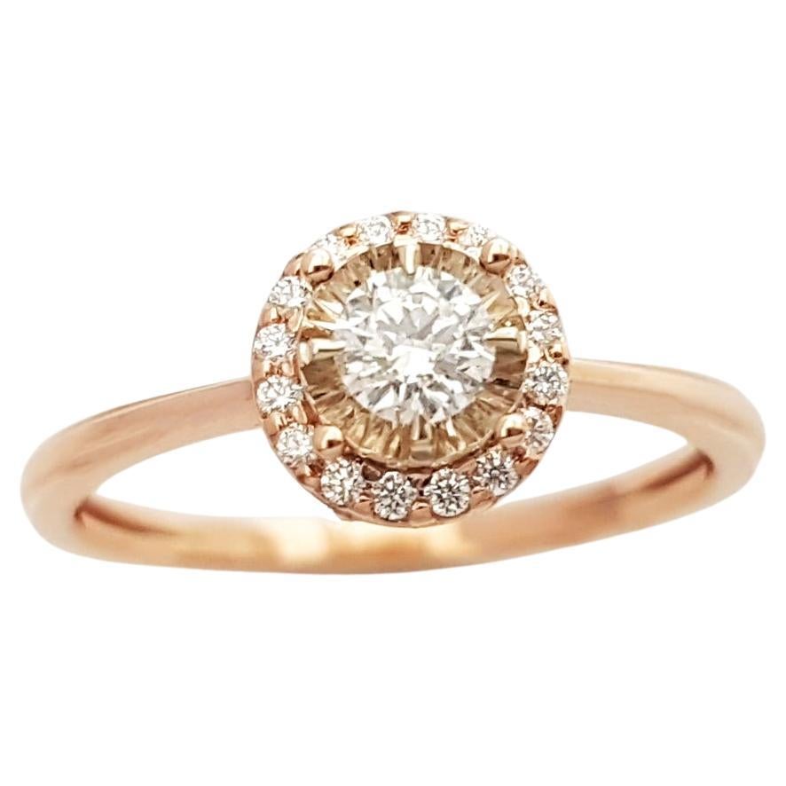 Diamond Ring set in 18K Rose Gold Settings