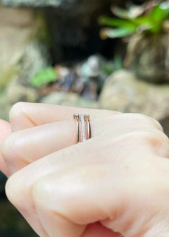 Diamond Ring set in 18K Rose/White Gold Settings